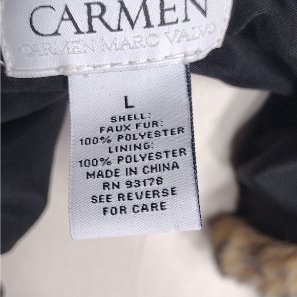 Carmen Leopard Print Faux Fur Hooded Vest size L pre owned Exellent condition - Picture 12 of 13